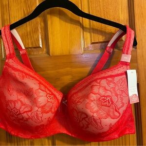 NWT CACIQUE / LANE BRYANT LIGHTLY LINED BALCONETTE UNDERWIRE BRA 44D Modern Lace
